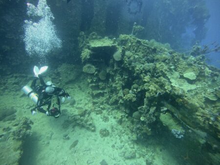 Sidemount diving in Truk Lagoon.