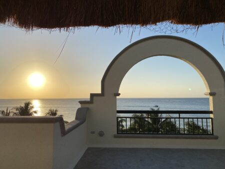 Rooftop Sunset at Villa Las Uvas, Cozumel, MX