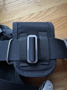 Attaching Dive Rite 12 lb QR Weight Pocket Set on Waist Webbing