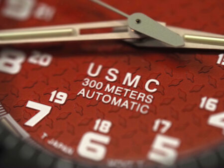 Protek USMC Series 1010 Dive-Watch Red Close Up