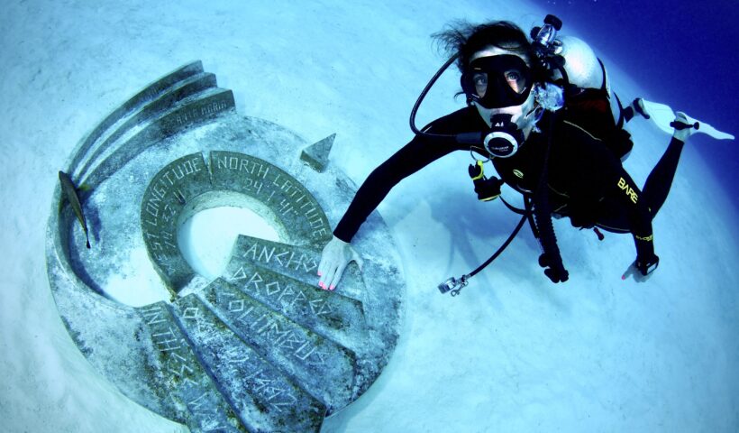 Diver in San Salvador, Bahamas.